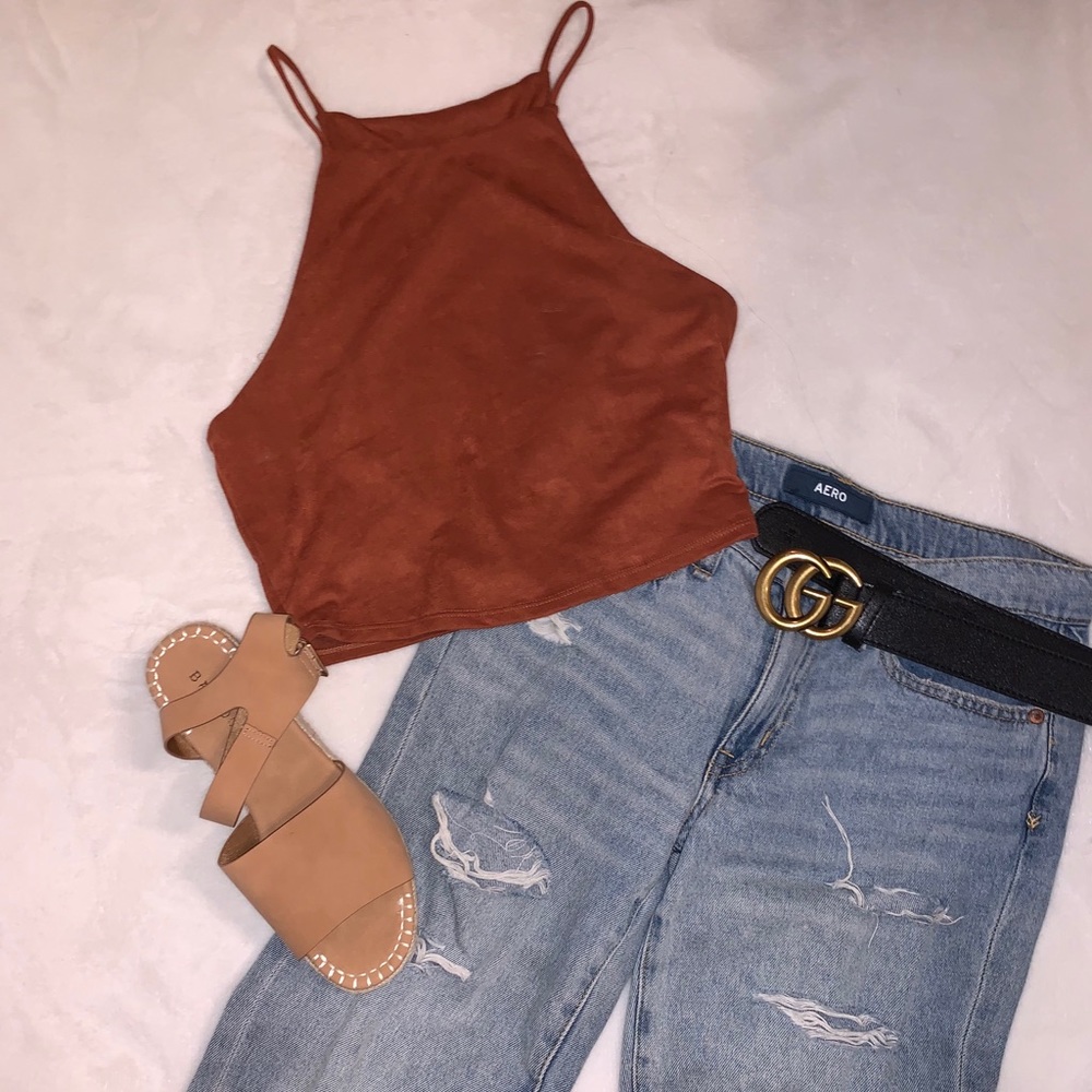 Peach Love California Orange Crop Top